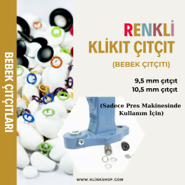 10,5 mm Renkli Klikıt Bebek Çıtçıtları - Klink Shop