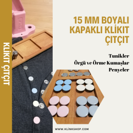 15 mm Boyalı Kapaklı Klikıt Çıtçıtlar - 