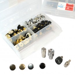 15 mm Ebatında 4 Farklı Metalik Renkli KALIN KUMAŞ Çıtçıtı - (1)