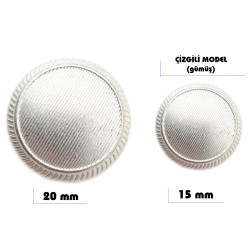 Çizgili Model Düğme (Gümüş) - KlinkShop