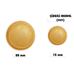 Çizgili Model Düğme (Sarı) - KlinkShop