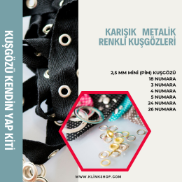 Karışık Metalik Renkli Kuşgözü Malzeme Paketi - KlinkShop