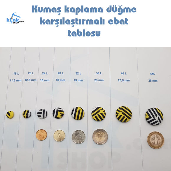 Kumaş Kaplama Düğme / Aparatsız Malzeme Paketi - 3