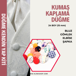 24 Boy 15 mm Kumaş Kaplamalı Düğme Yapımı Paketleri - KlinkShop