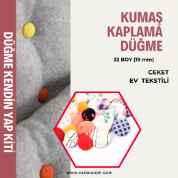 32 Boy 19mm Kumaş Kaplamalı Düğme Yapımı Paketleri - KlinkShop