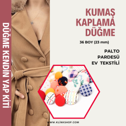 36 Boy 23 mm Kumaş Kaplamalı Düğme Yapım Paketleri - KlinkShop