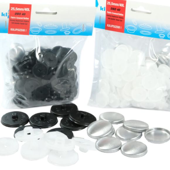 40 Boy 25,5mm Kumaş Kaplamalı Düğme Yapımı Paketleri - 5