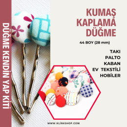 44 boy 28 mm Kumaş Kaplamalı Düğme Yapımı Paketleri - KlinkShop